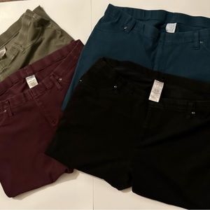 Bundle of colored jeggings Size 16-18